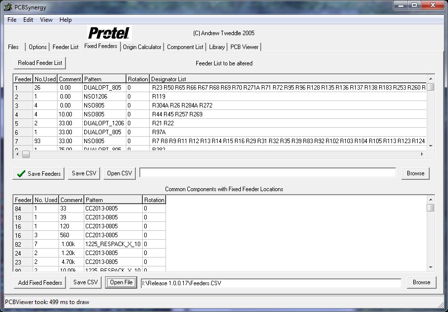 CSV Fixed Feeders
